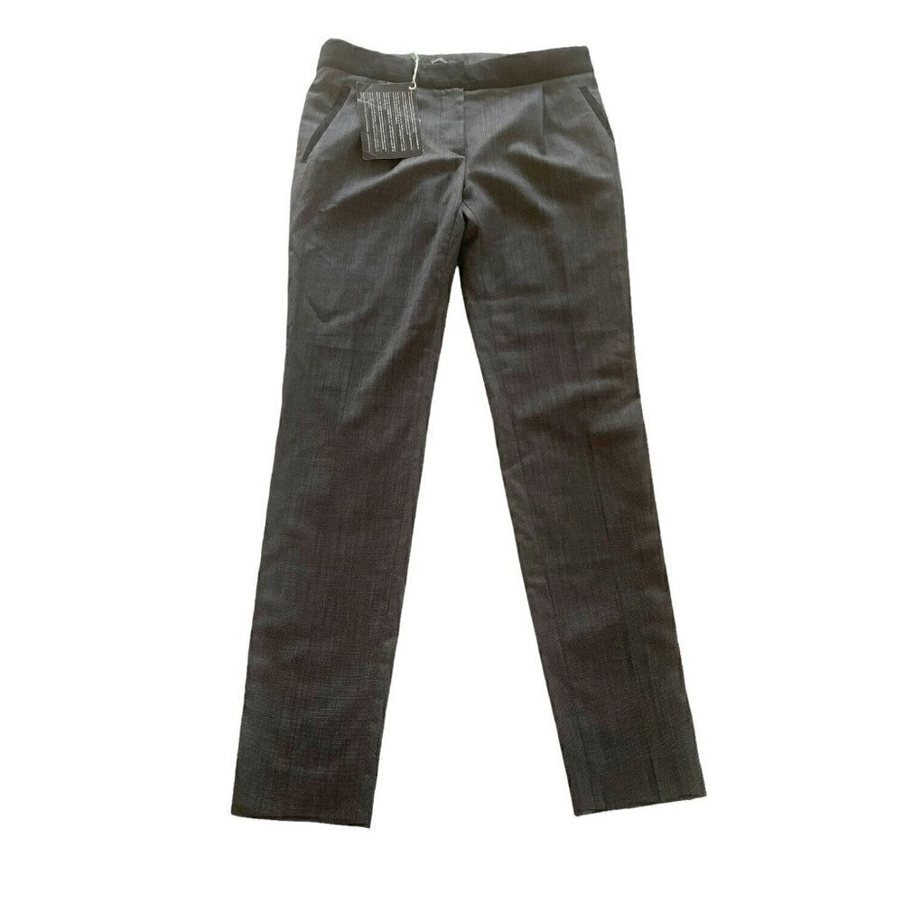 Balenciaga Gray 100% Wool Trousers Dress Pants Zip Hems Size 36 US Size 4 NWT